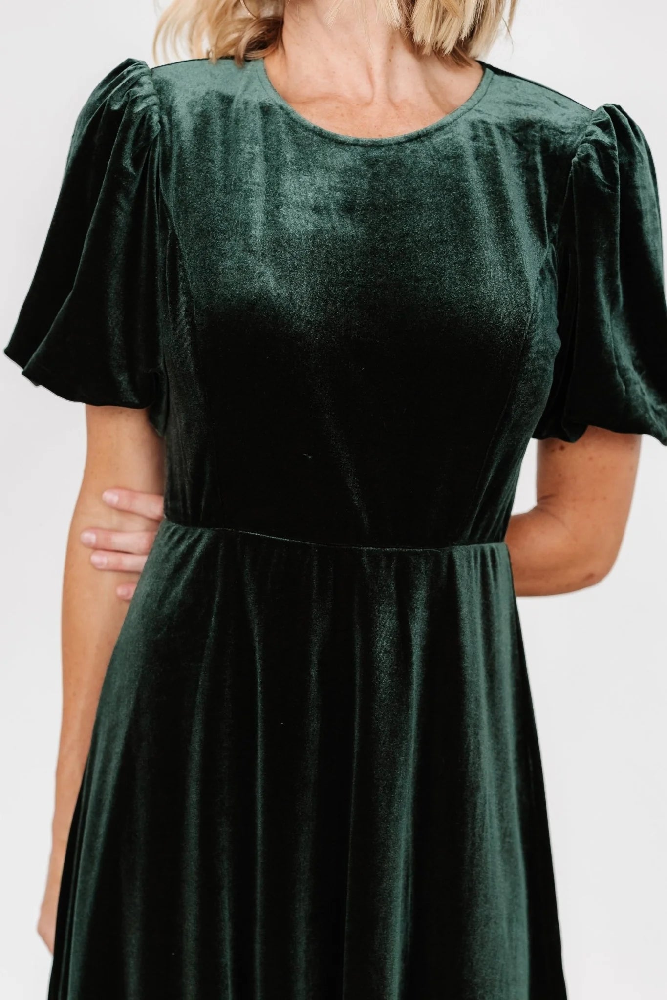 Nita Velvet Midi Dress | Deep Green