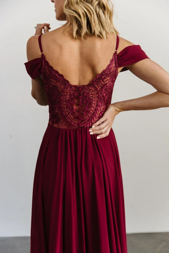 Bianca Lace Maxi Dress | Wine