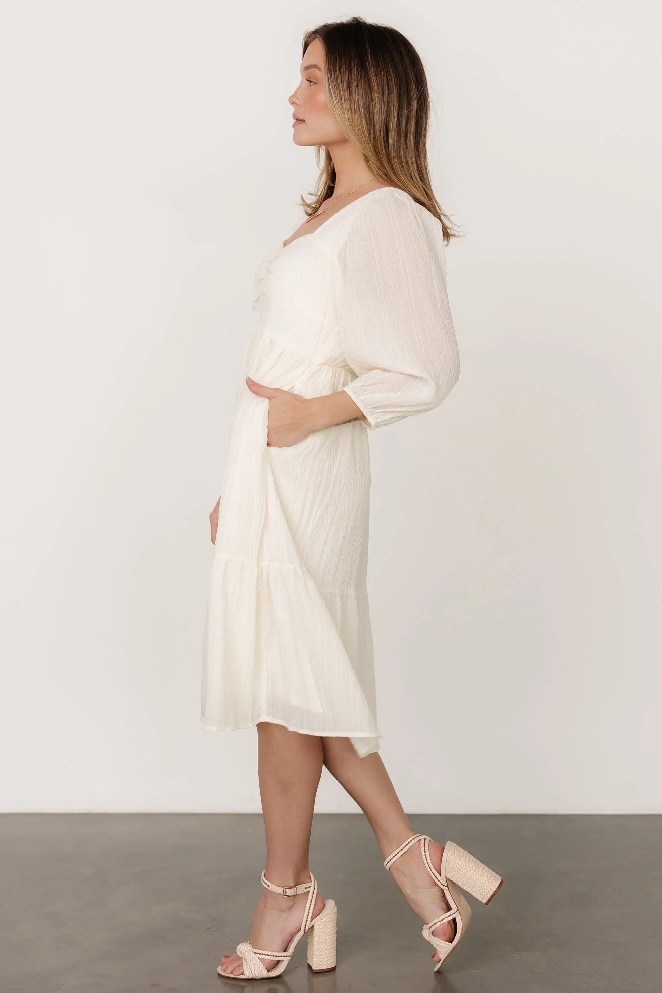 Vaeda Midi Dress | Cream