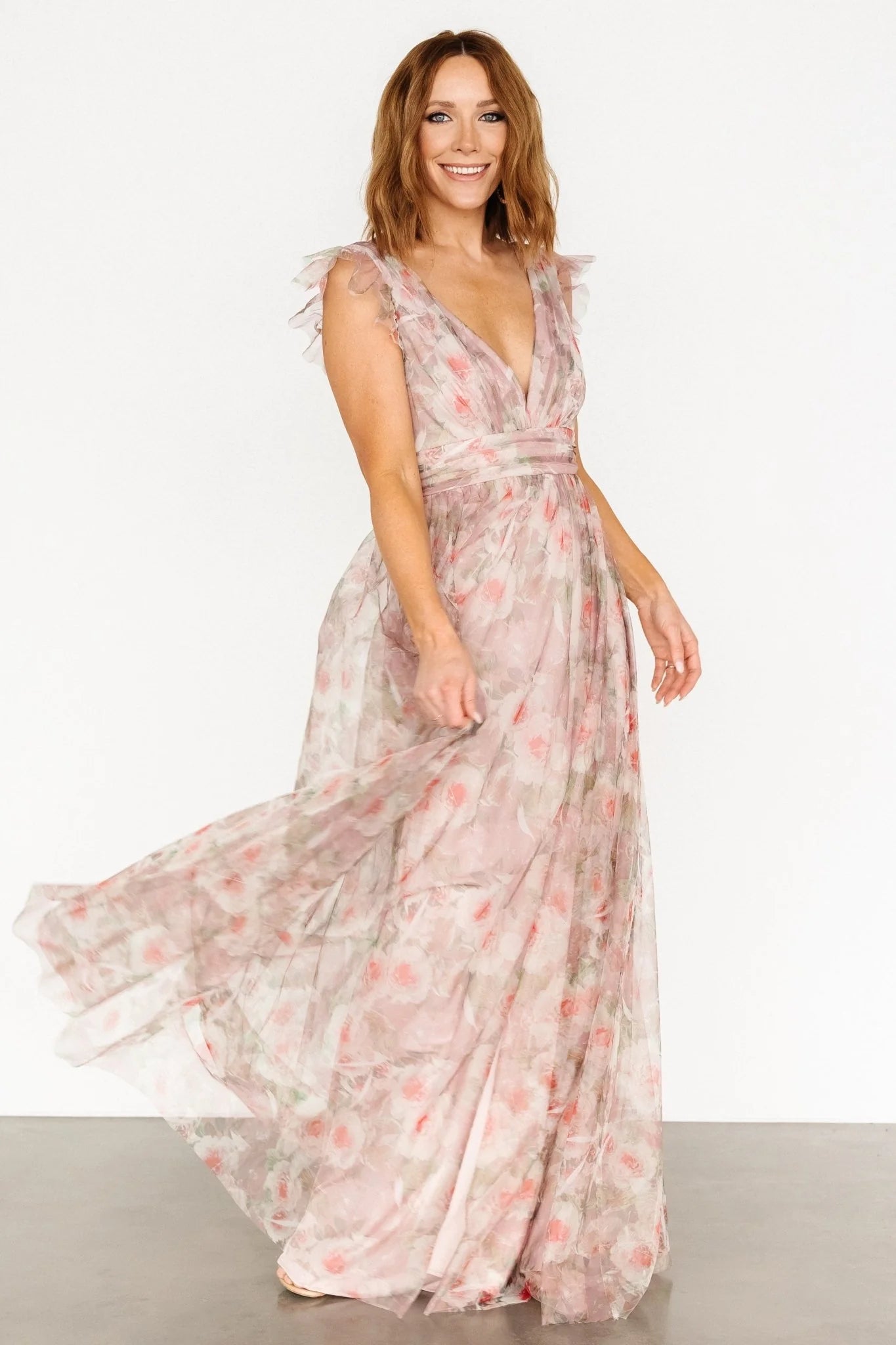 Carmine Maxi Dress | Mauve Floral