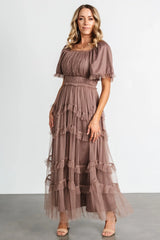 Magdalena Tulle Maxi Dress | Mink