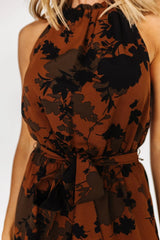Alameda Halter Jumpsuit | Espresso Print
