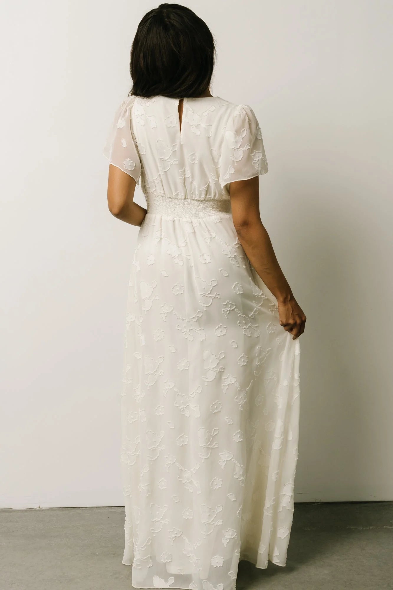 Evelyn Smocked Maxi Dress | Off White